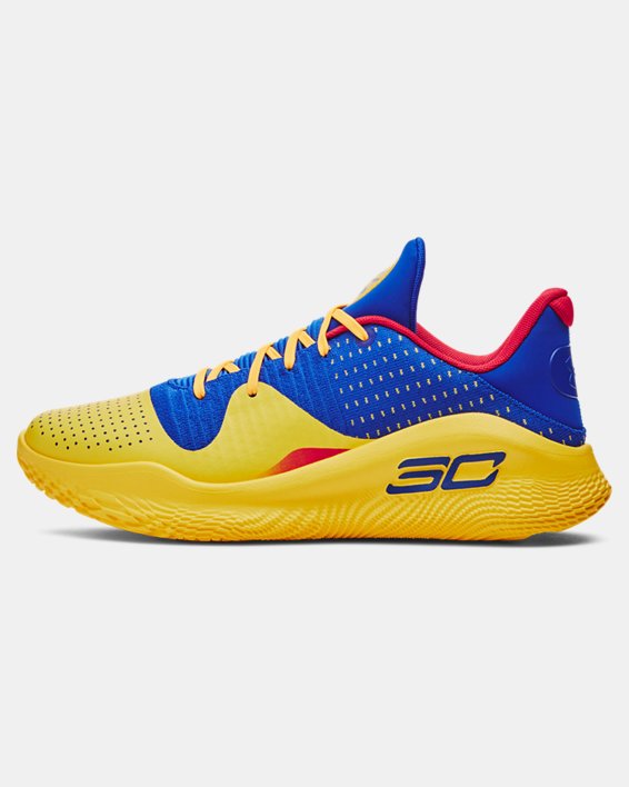 Unisex Curry 4 Low FloTro Basketball Shoes in Blue image number 7